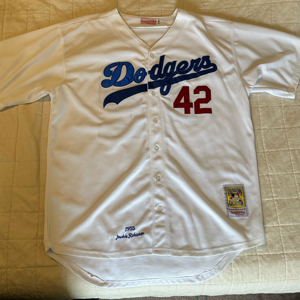 White Mitchell & Ness Jackie Robinson Dodgers Jersey